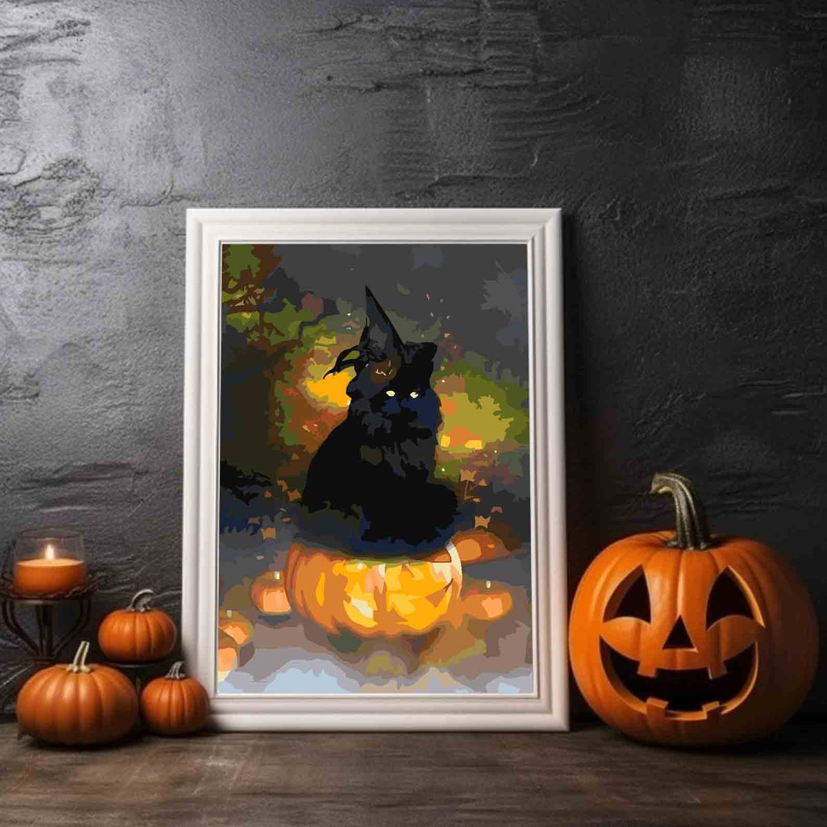 Paint by numbers - Halloween Pumpkin and Cat 3616