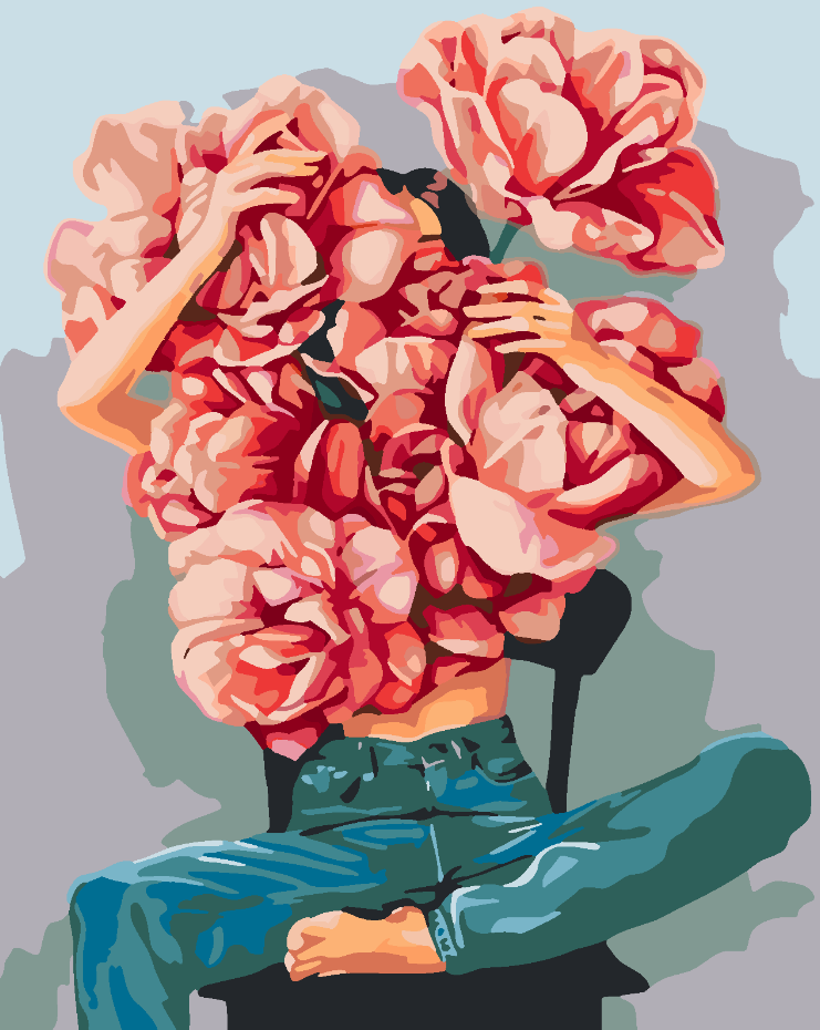 Pictura pe numere - Floral Head 4071