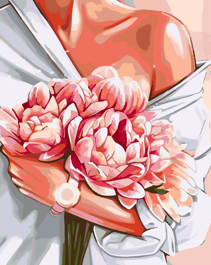 Paint by numbers - Woman with Flowers 4078