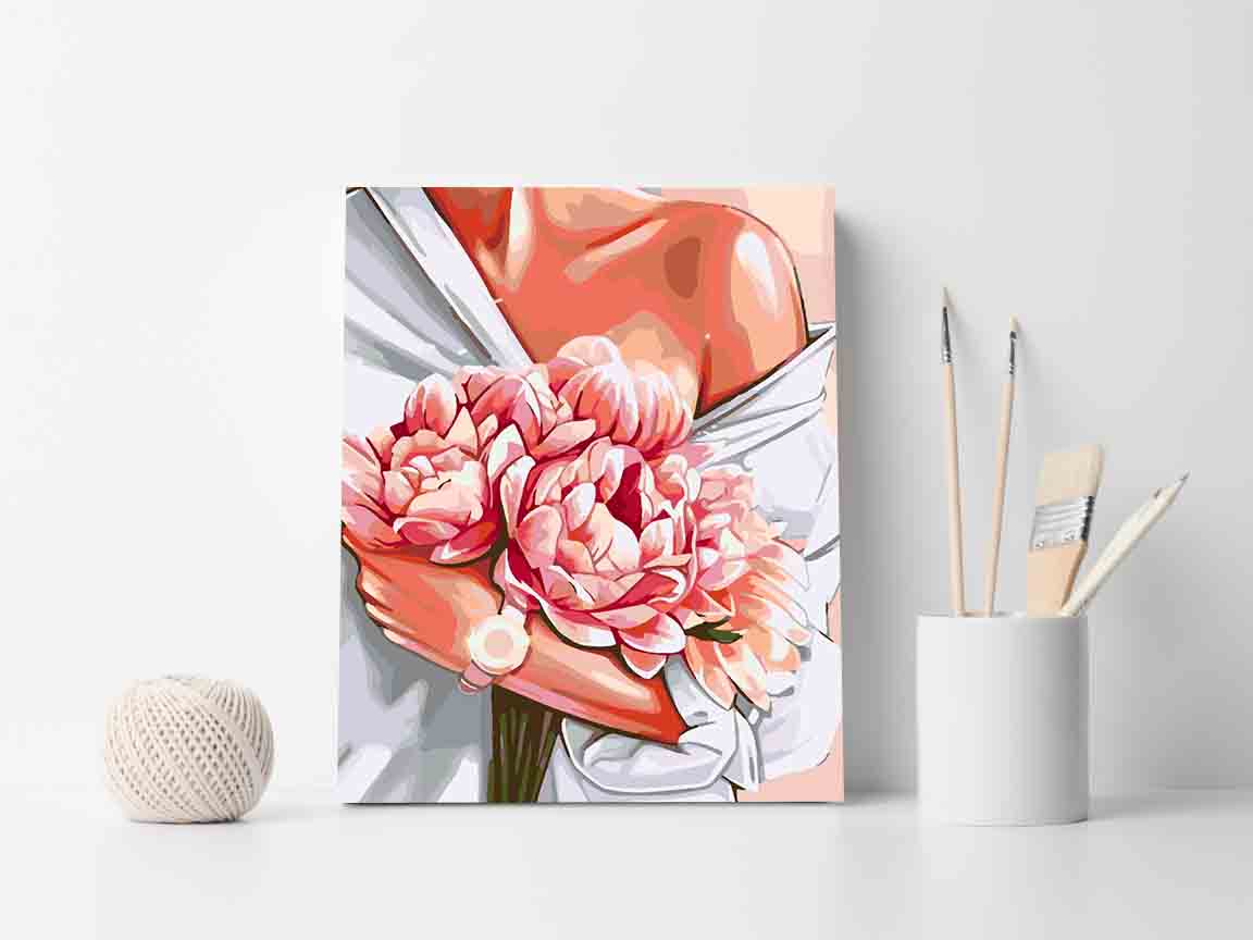 Paint by numbers - Woman with Flowers 4078