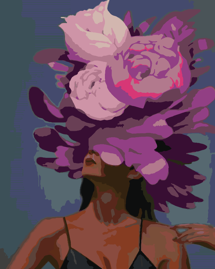 Pictura pe numere - Floral Head 4089