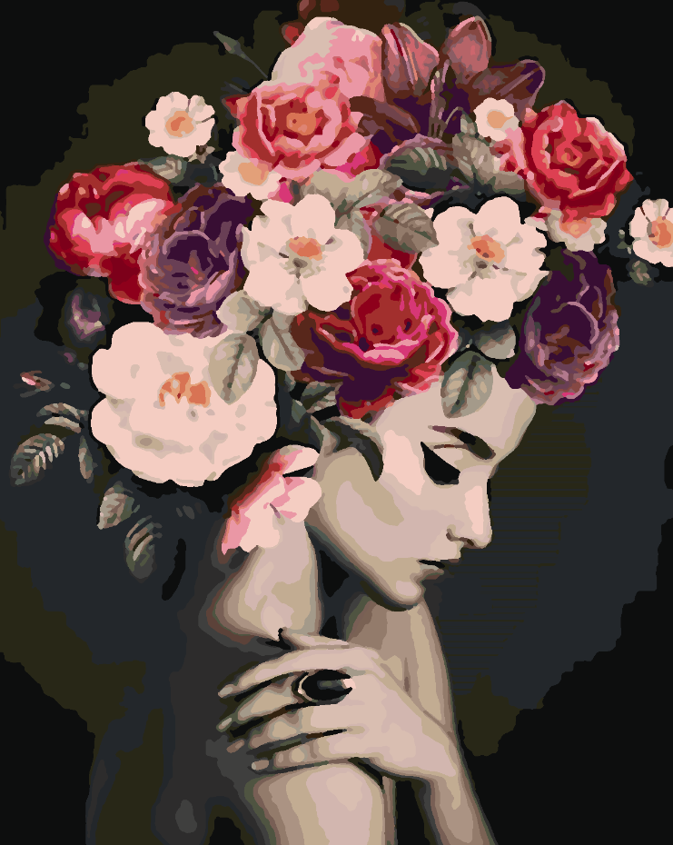 Painting by numbers - Floral Head 4096