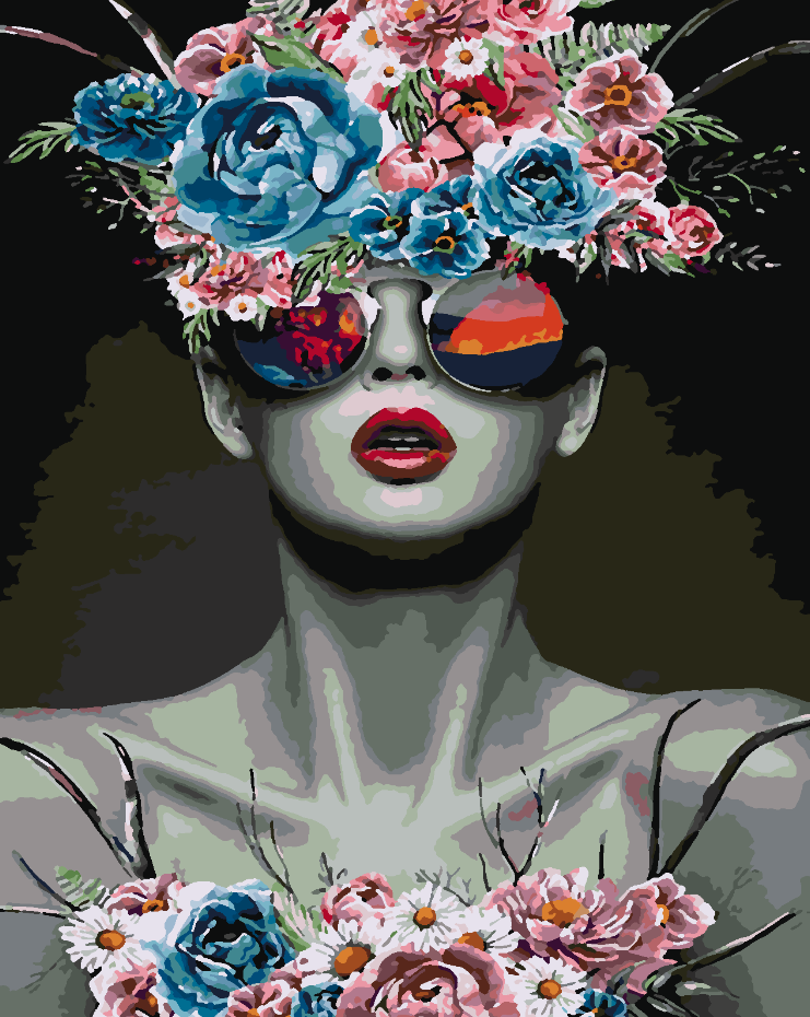 Painting by numbers - Floral Head 4100