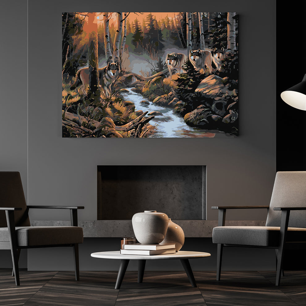 Paint by numbers - Wolves in the Forest 4166