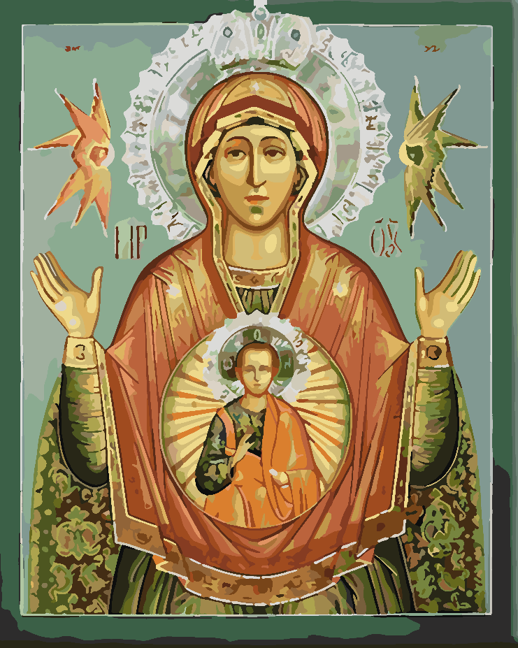 Painting by numbers - Mother of God 4172