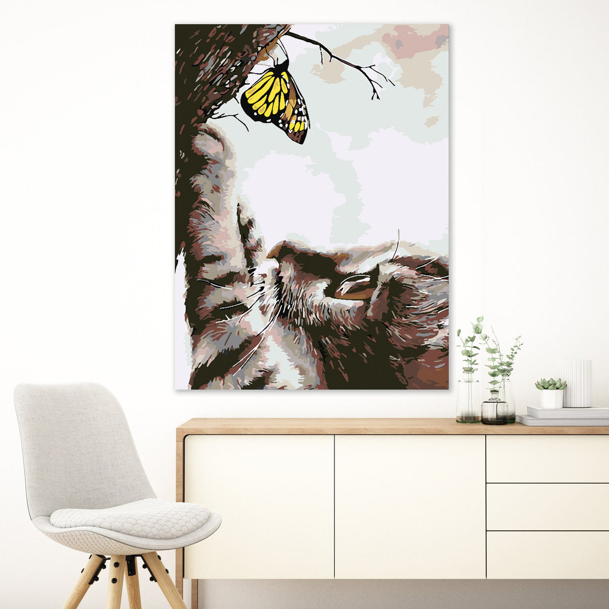 Paint by numbers - Cat and Butterfly 4195