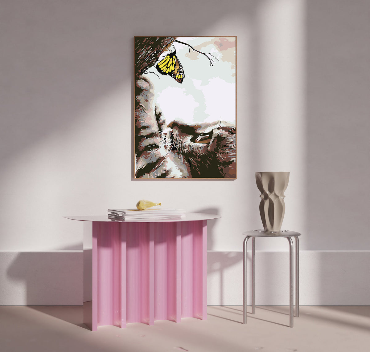 Paint by numbers - Cat and Butterfly 4195