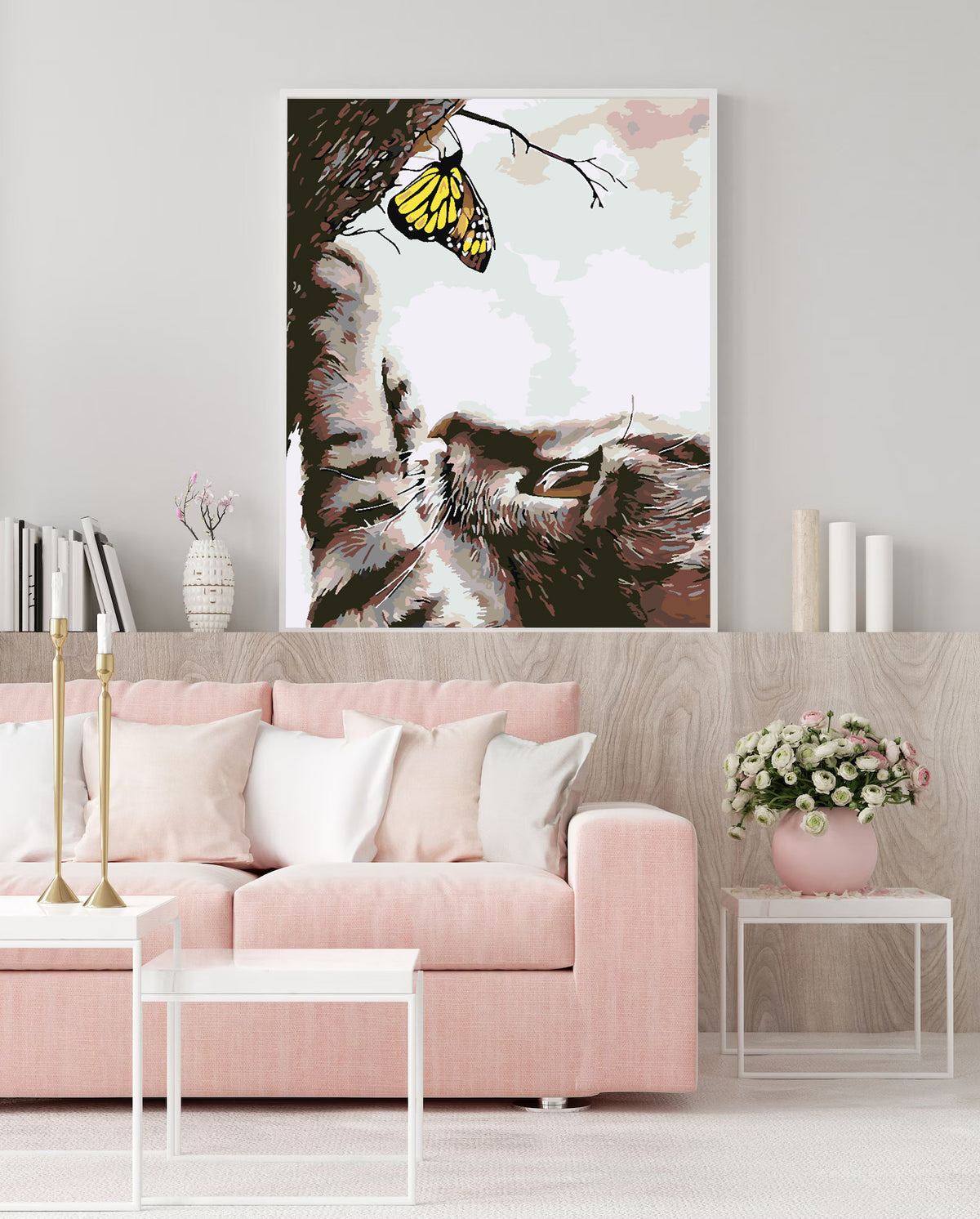 Paint by numbers - Cat and Butterfly 4195