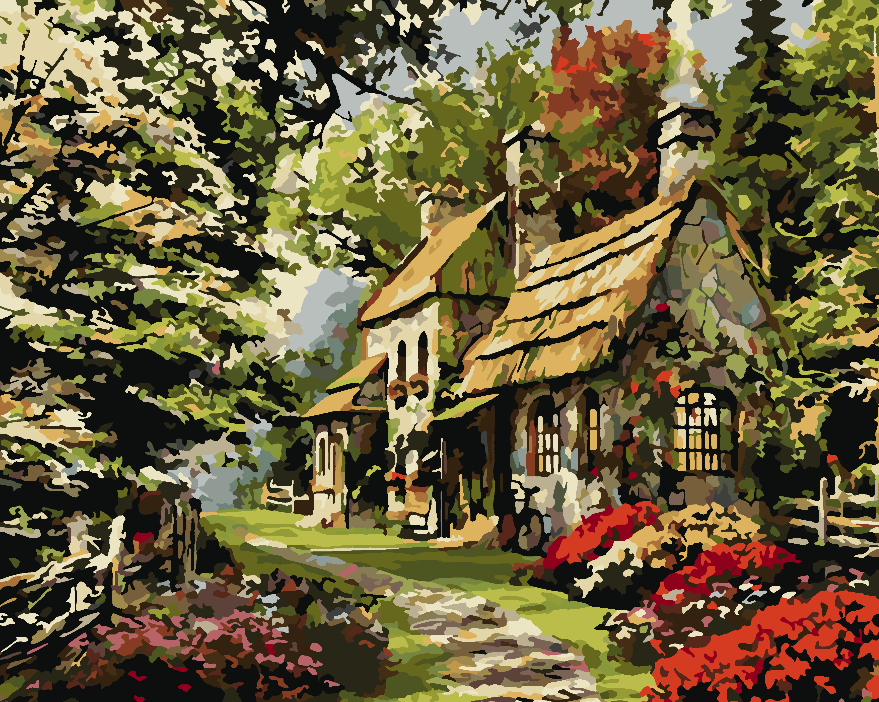 Paint by numbers - Flower House 4200