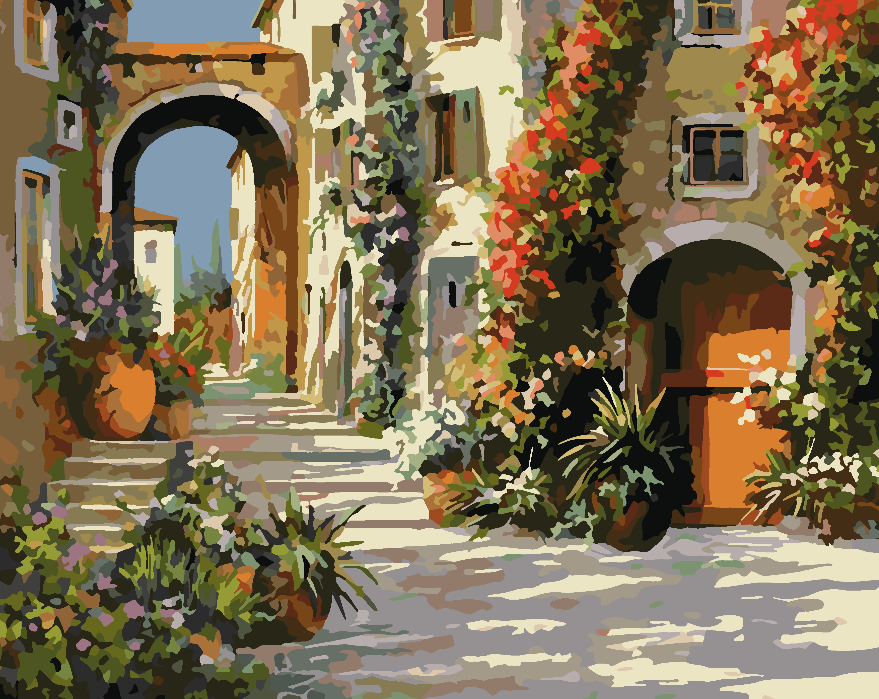 Paint by numbers - Streets in the Town 4206
