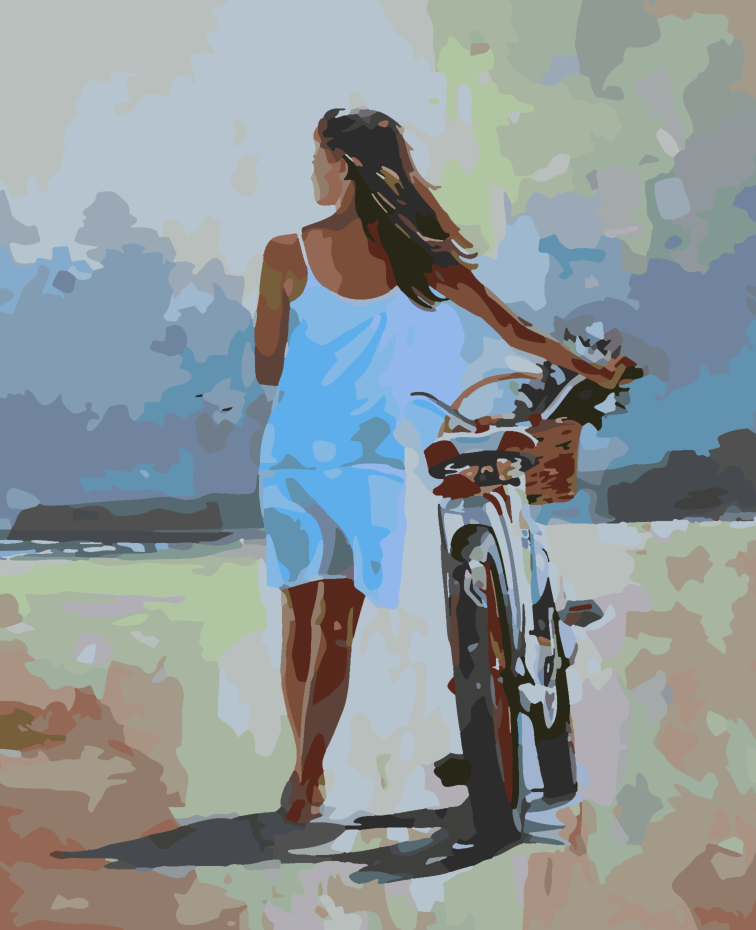Paint by numbers - Girl with Motorcycle