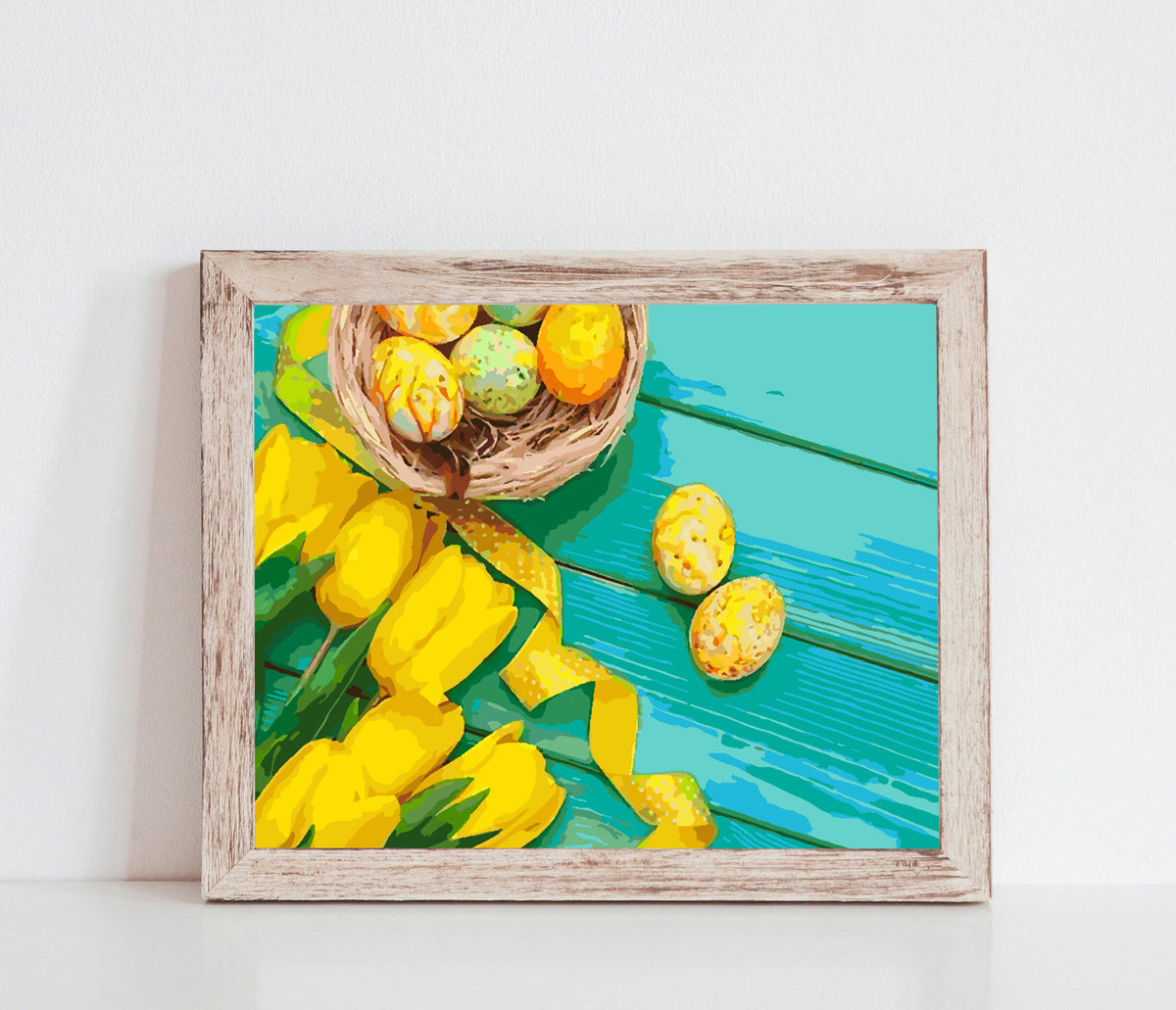 Paint by numbers - Yellow Tulips and Easter Eggs 4238