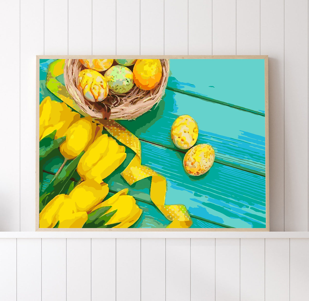 Paint by numbers - Yellow Tulips and Easter Eggs 4238