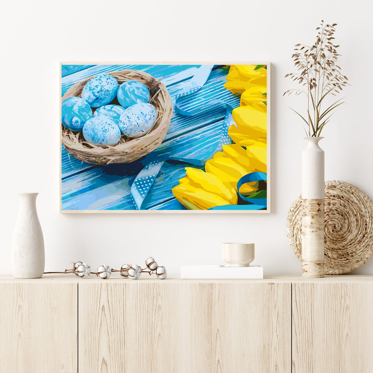 Paint by numbers - Yellow Tulips and Easter Eggs 4239