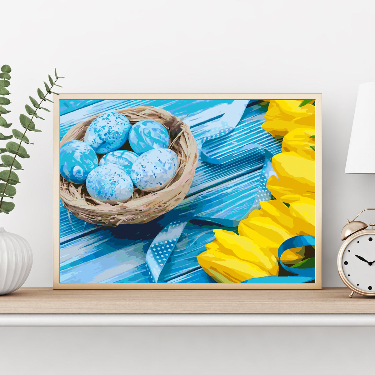 Paint by numbers - Yellow Tulips and Easter Eggs 4239