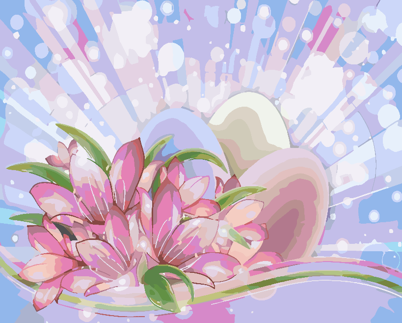 Paint by numbers - Tulips and Easter Eggs 4250