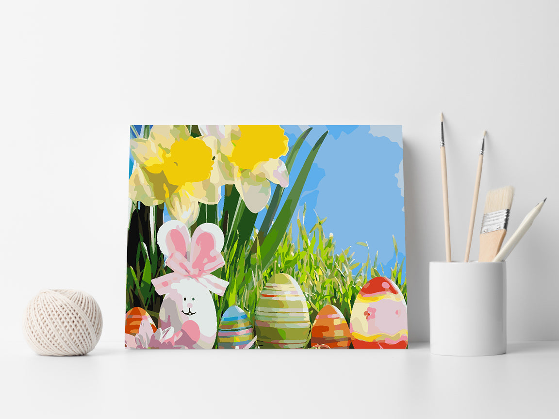Paint by numbers - Bunny with Easter Eggs 4253