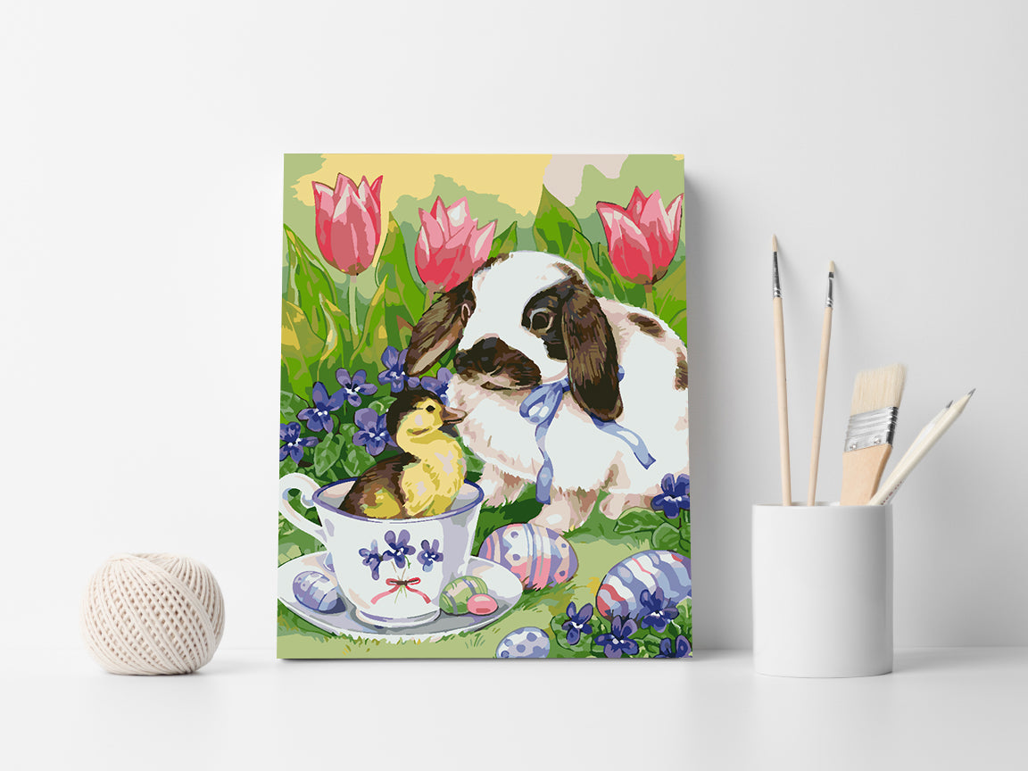 Paint by numbers - Dog with Duckling 4262