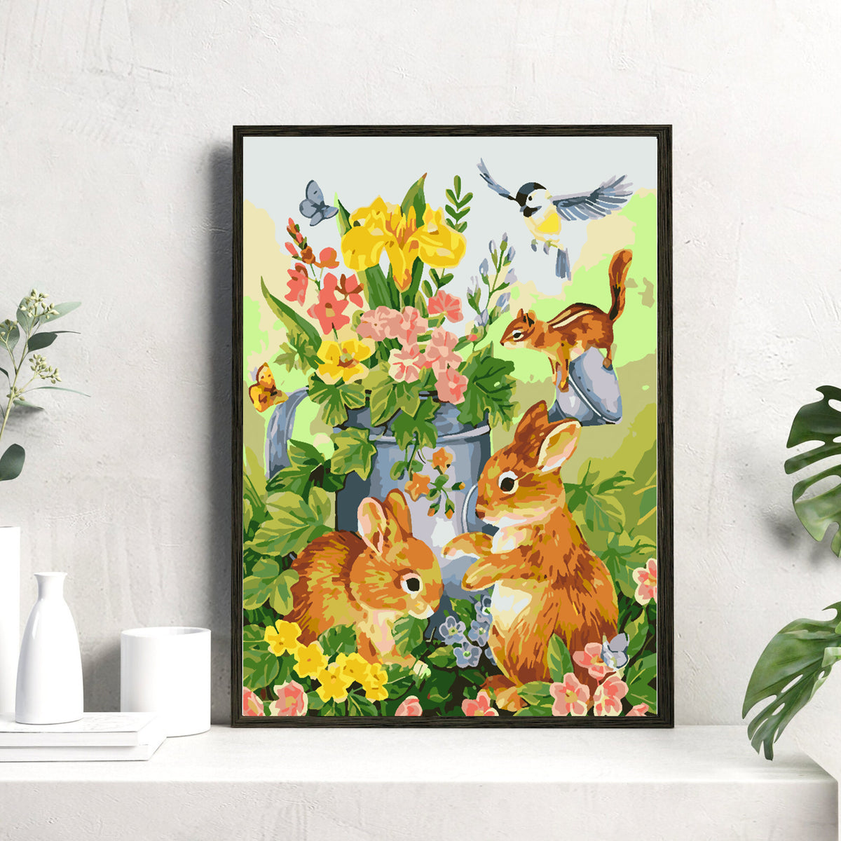 Paint by numbers - Bunnies with Flowers 4266