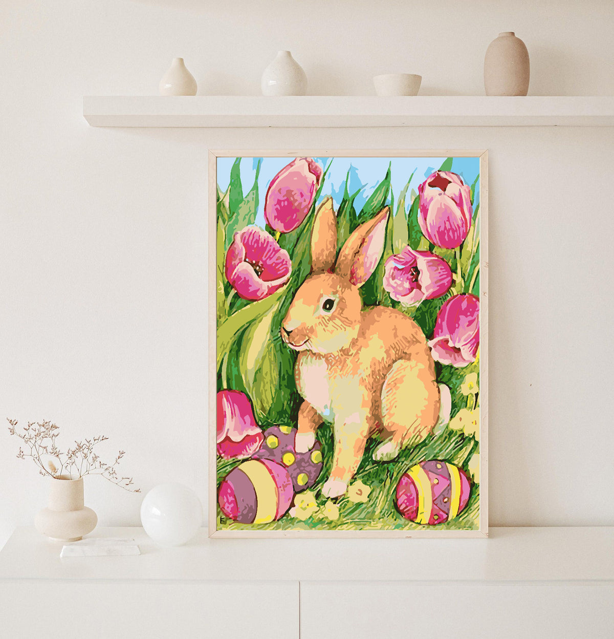Paint by numbers - Bunny with Easter Eggs 4268