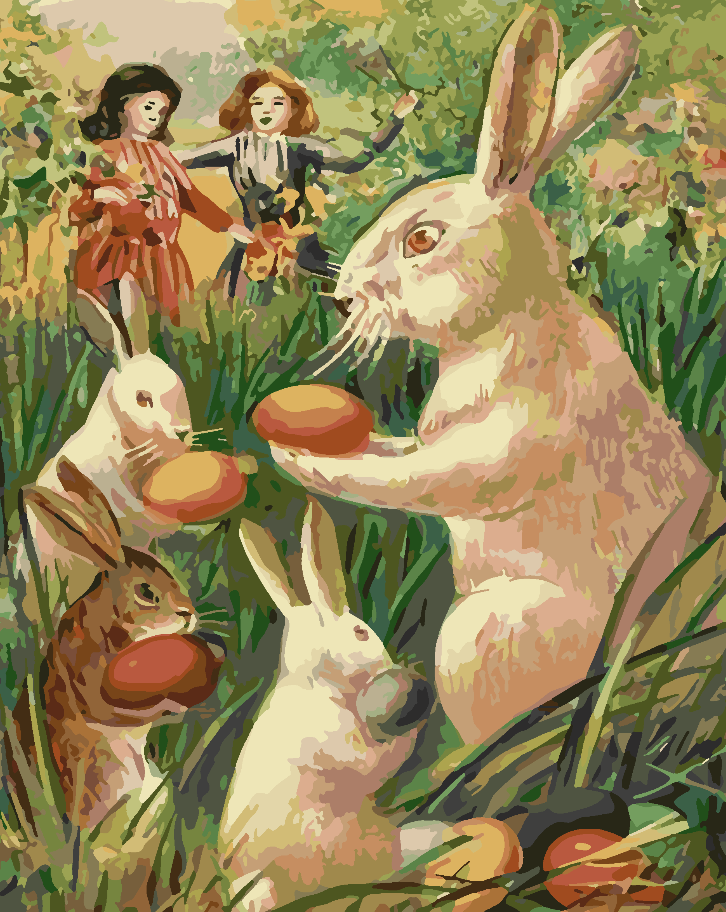 Paint by numbers - Bunny with Easter Eggs 4272