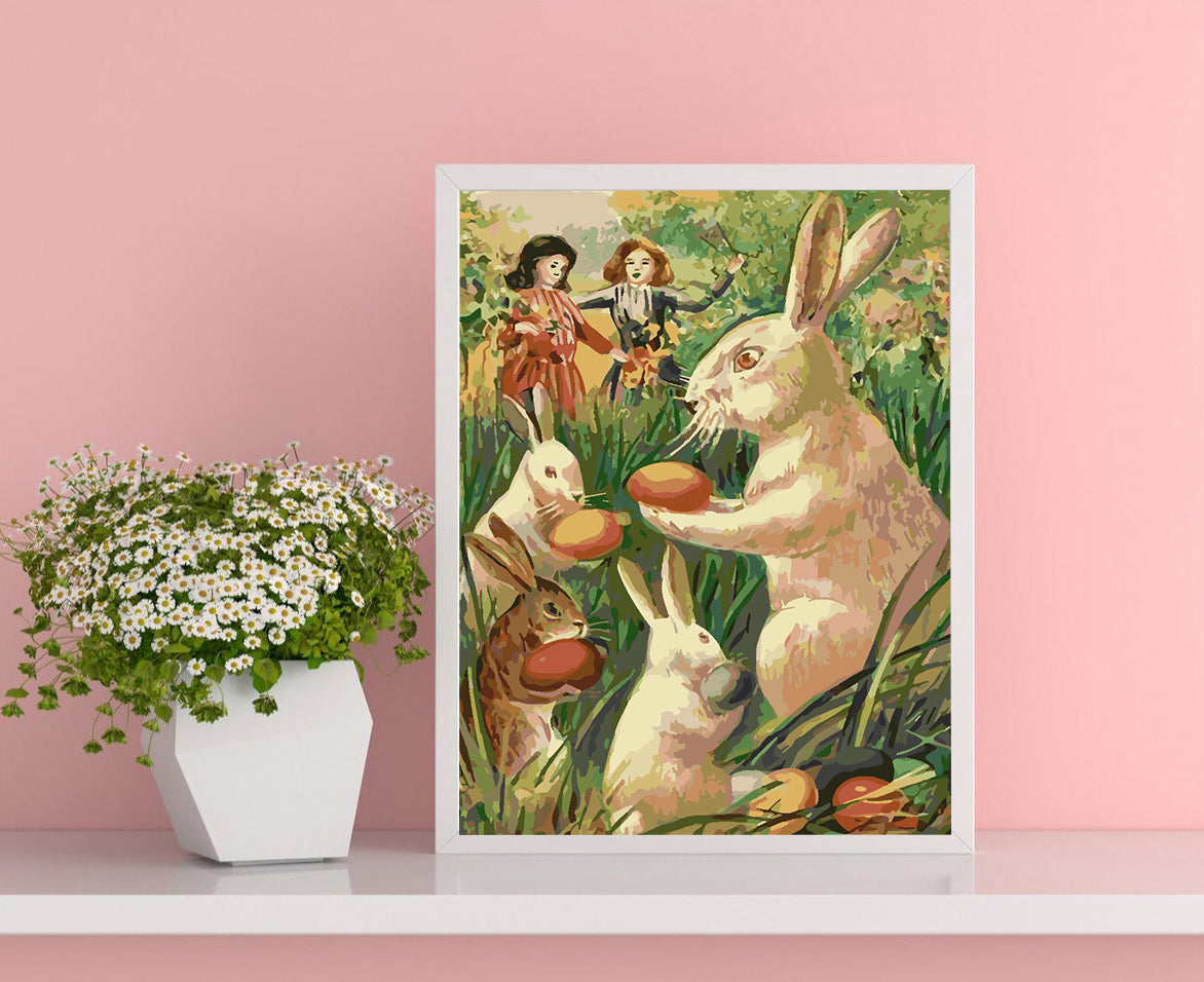 Pictura pe numere - Iepuras cu Oua de Paste 4272