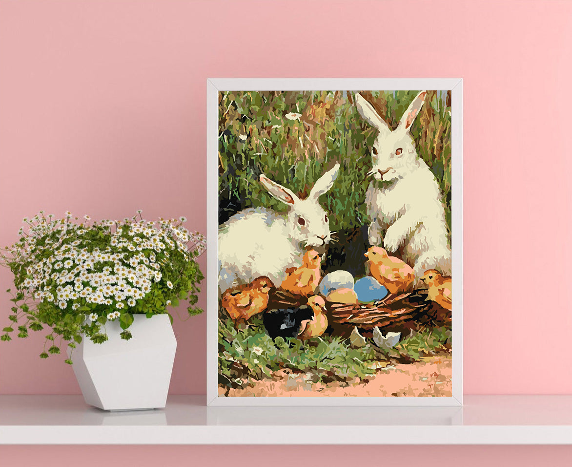 Paint by numbers - Bunnies with Chicks 4273