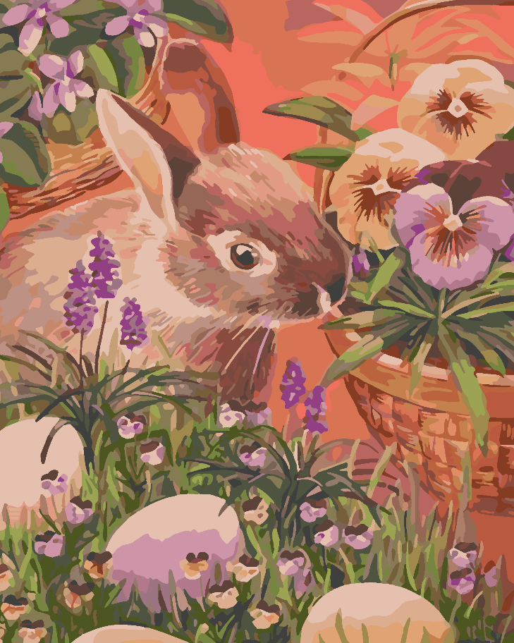 Paint by numbers - Bunny with Flowers 4275