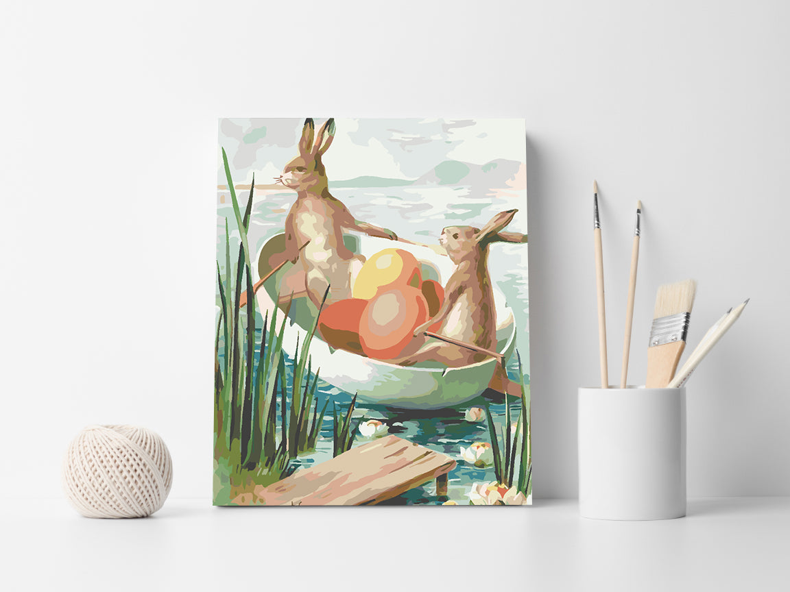 Paint by numbers - Bunny on a Boat 4277
