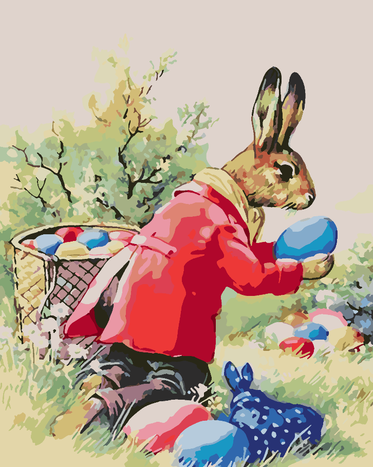 Paint by numbers - Bunny with Easter Eggs 4278