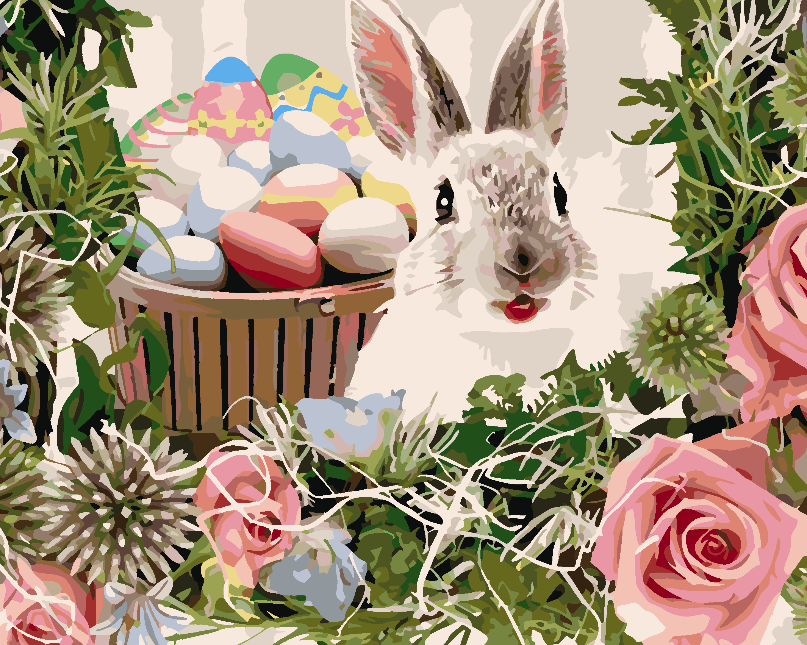 Paint by numbers - Bunny with Easter Basket 4282