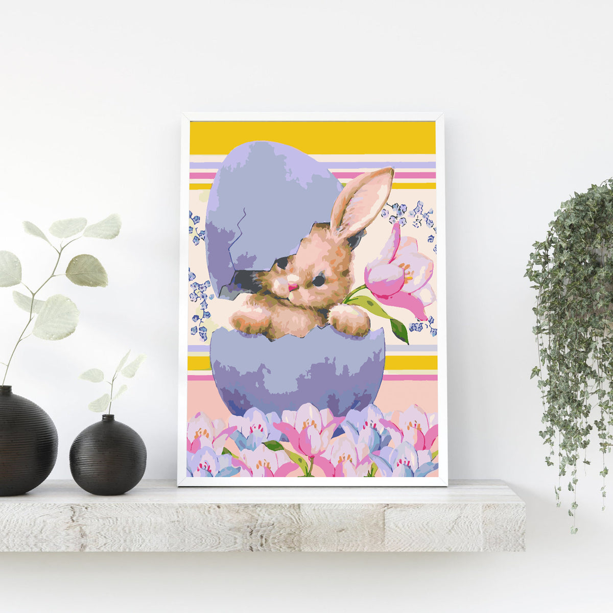 Paint by numbers - Bunny with Flowers 4284