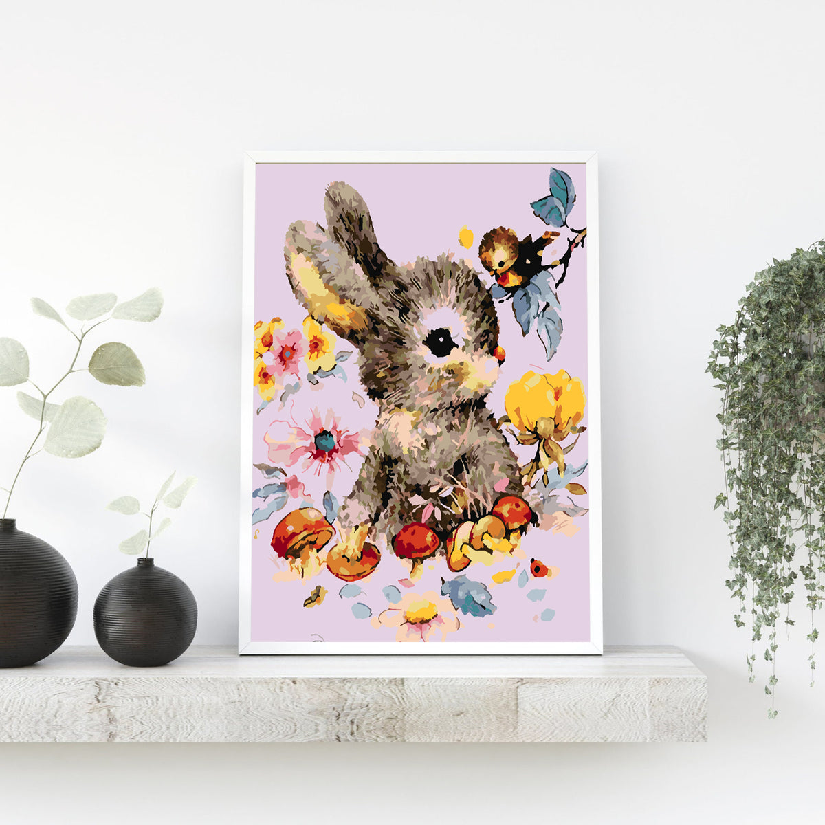 Paint by numbers - Bunny with Flowers 4285