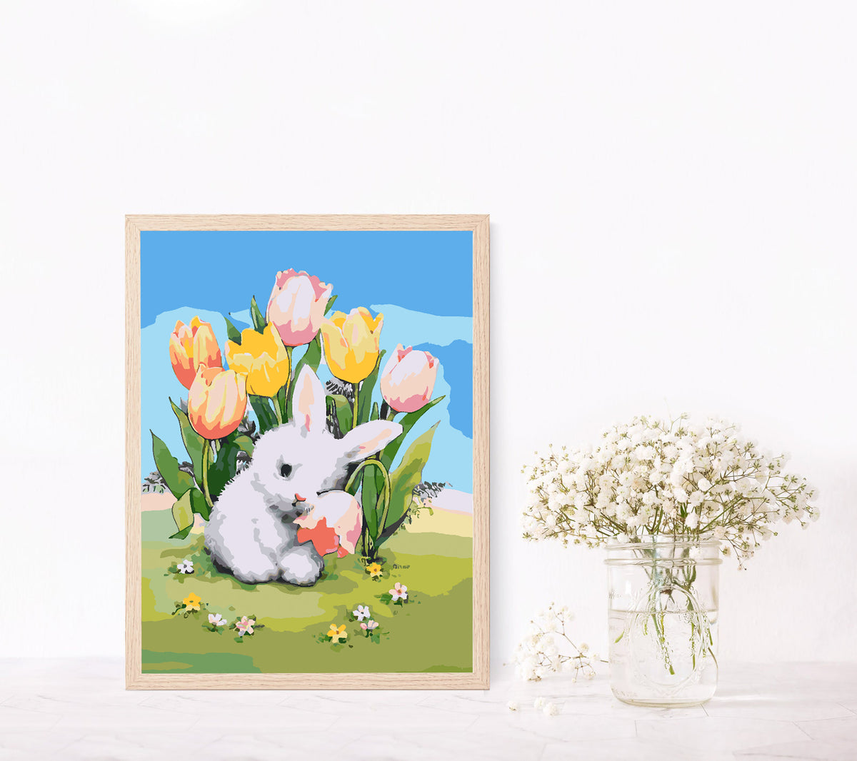 Paint by numbers - Bunny with Flowers 4286