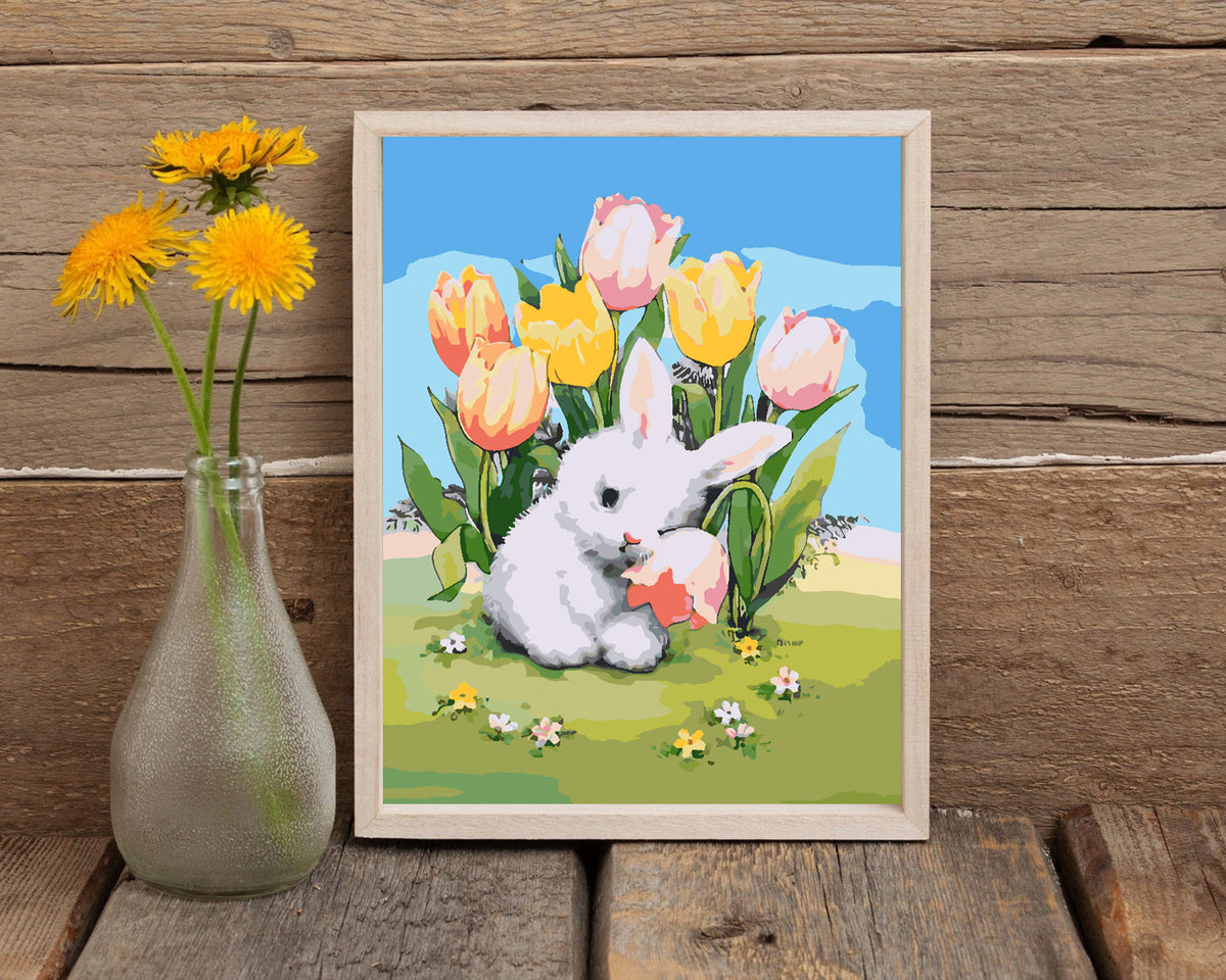 Paint by numbers - Bunny with Flowers 4286
