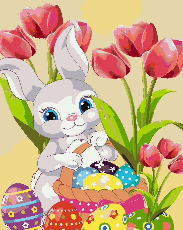 Paint by numbers - Bunny with Flowers 4287