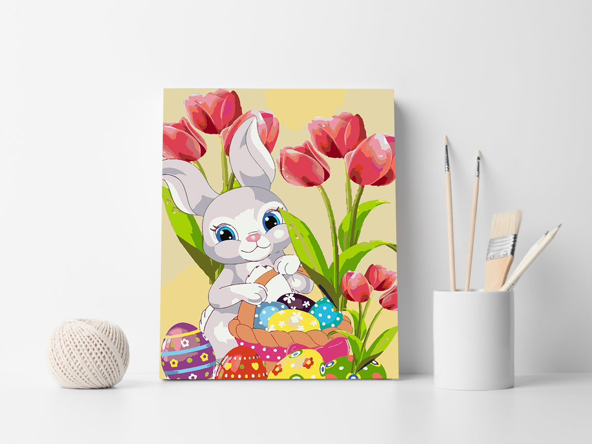 Paint by numbers - Bunny with Flowers 4287