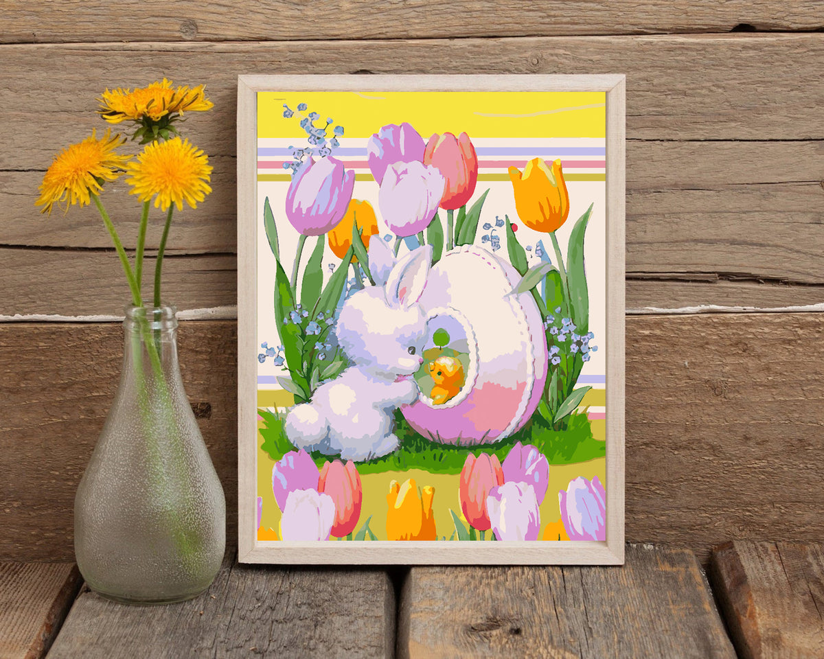 Paint by numbers - Bunny with Flowers 4289
