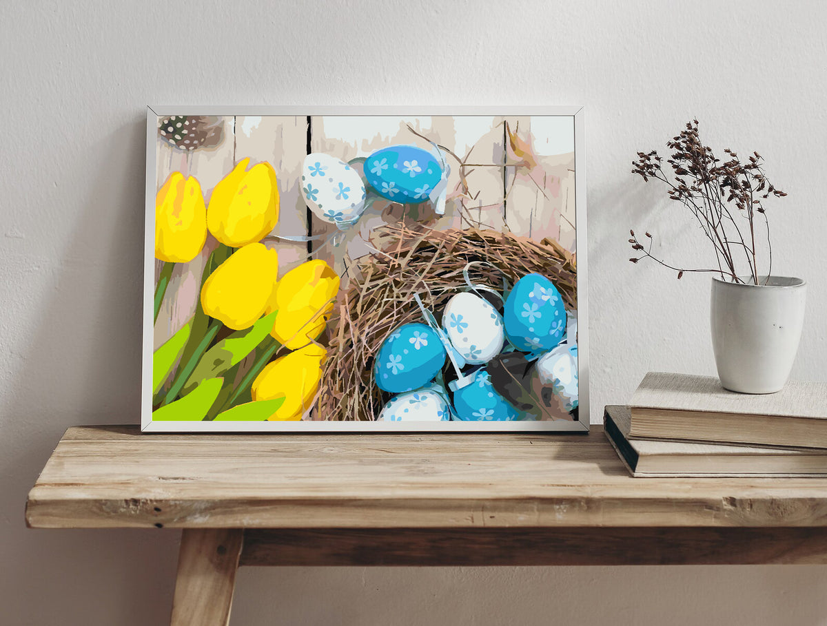 Paint by numbers - Easter Eggs with Flowers 4291