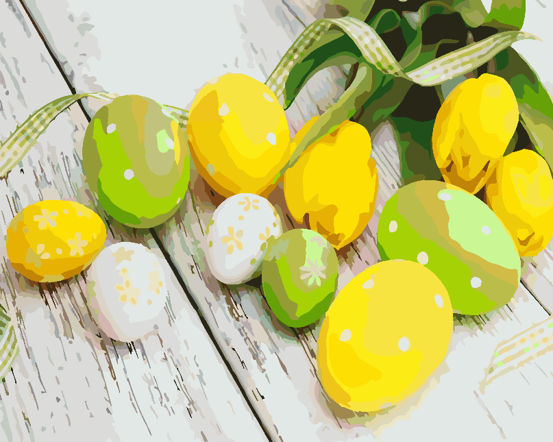 Paint by numbers - Easter Eggs with Flowers 4292