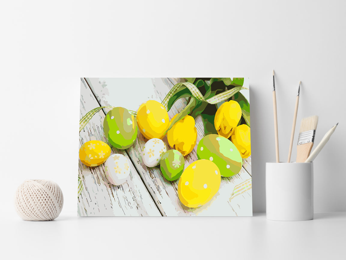 Paint by numbers - Easter Eggs with Flowers 4292