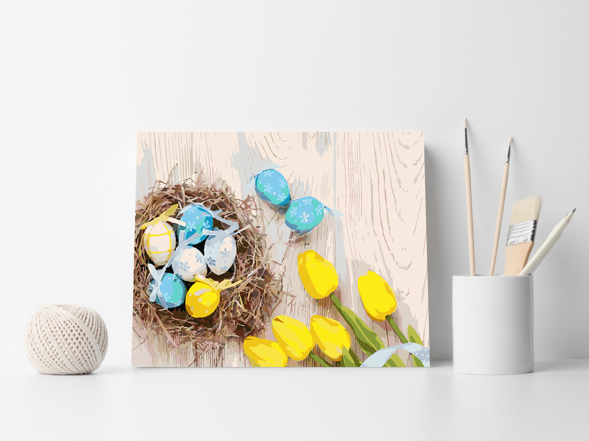 Paint by numbers - Easter Eggs with Flowers 4293