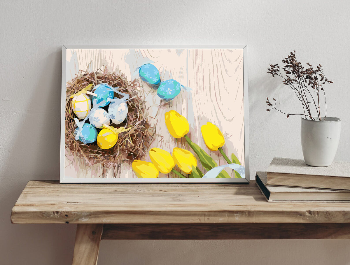 Paint by numbers - Easter Eggs with Flowers 4293
