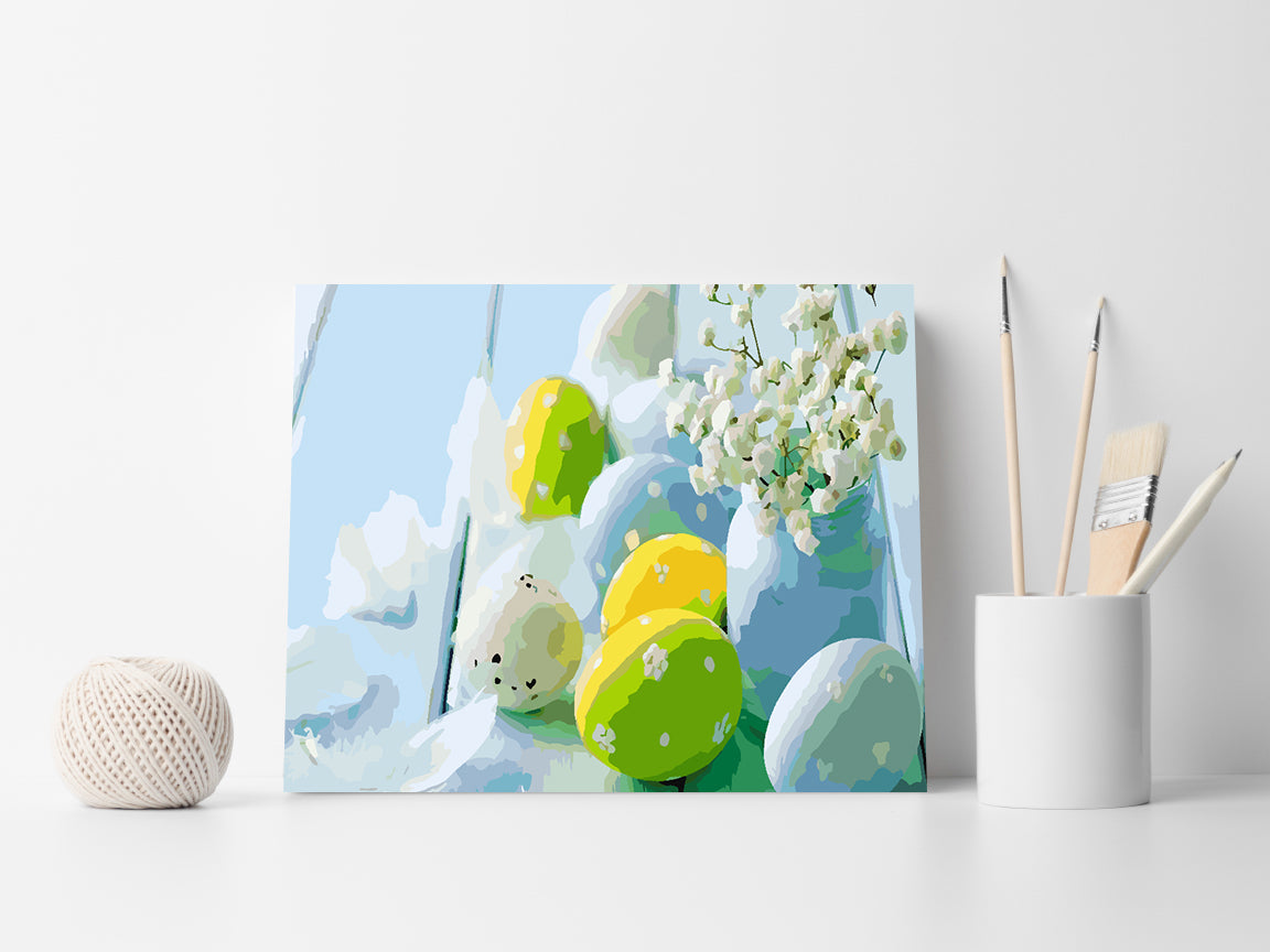 Paint by numbers - Easter Eggs with Flowers 4294
