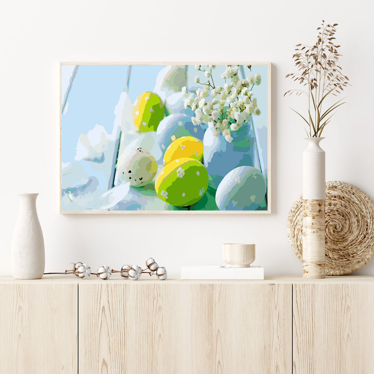 Pictura pe numere - Oua de Paste cu Flori 4294
