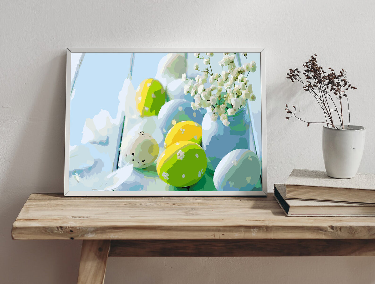 Pictura pe numere - Oua de Paste cu Flori 4294