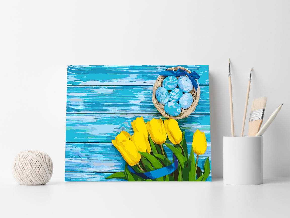 Paint by numbers - Easter Eggs with Flowers 4296