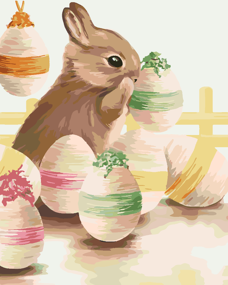 Paint by numbers - Bunny and Easter Eggs 4303