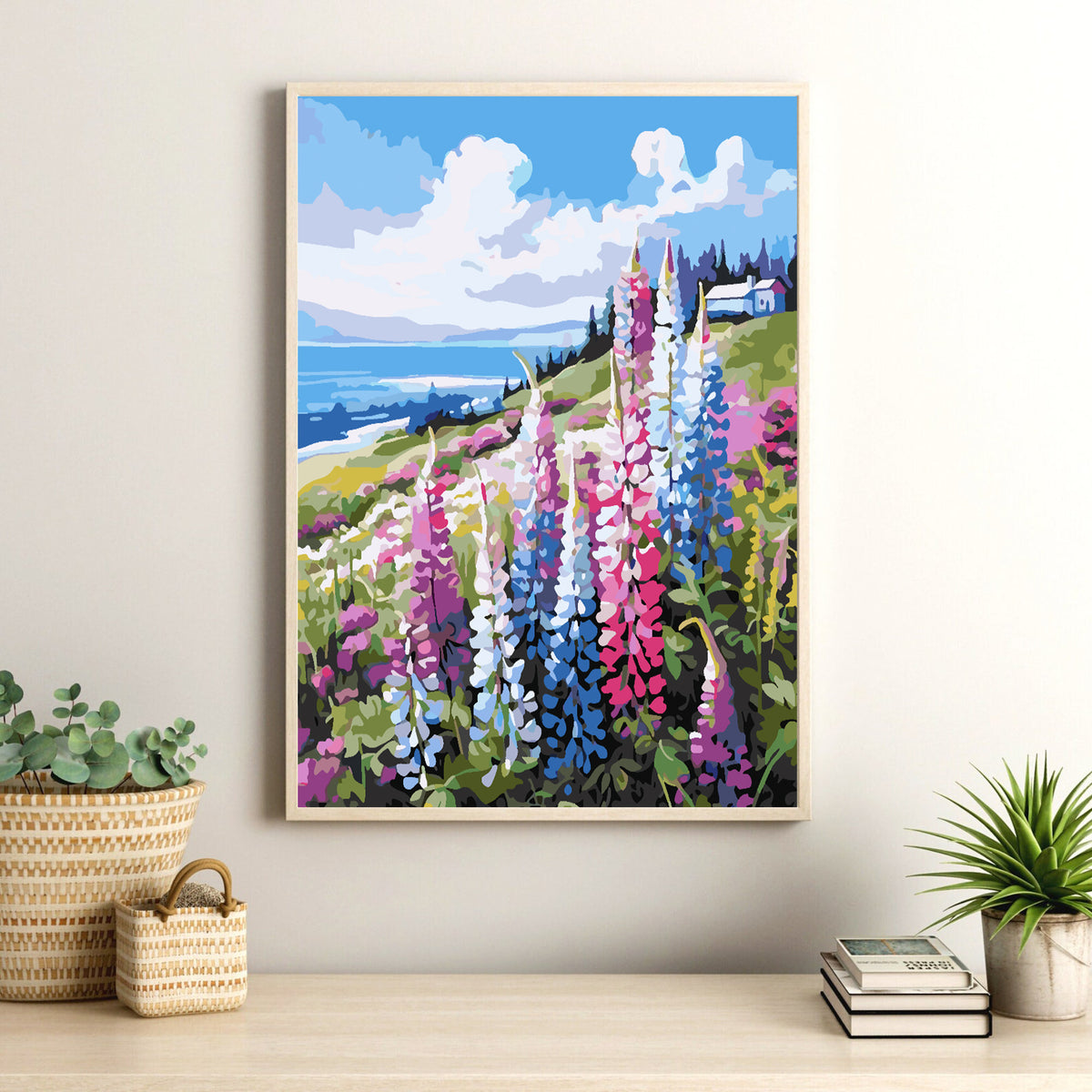 Pictura pe numere - Peisaj cu Flori 4319