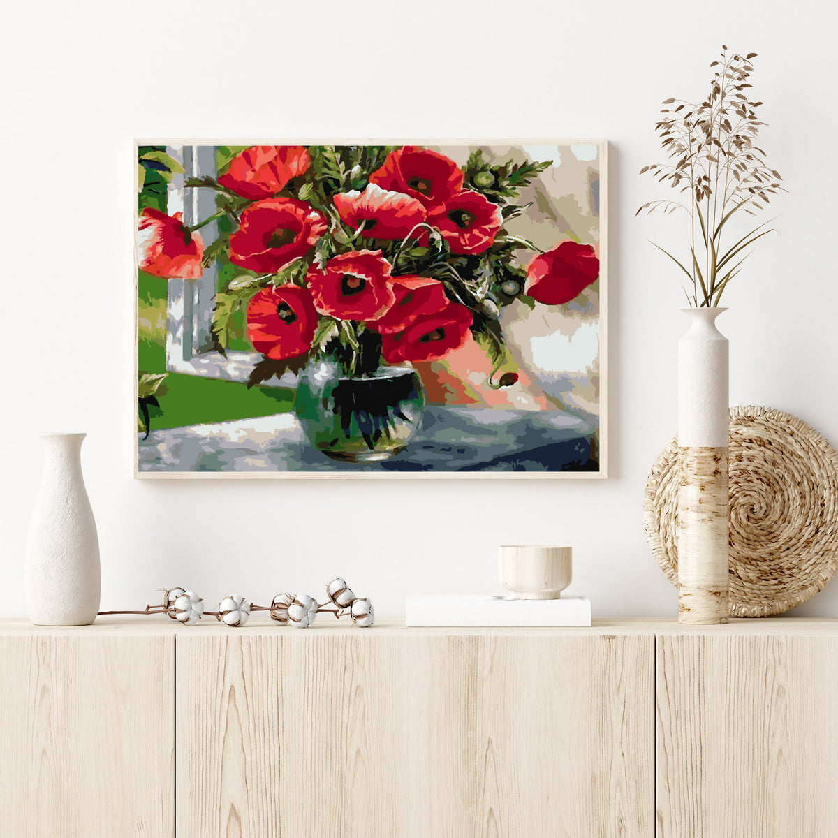 Paint by numbers - Red Flowers in Vase 4339